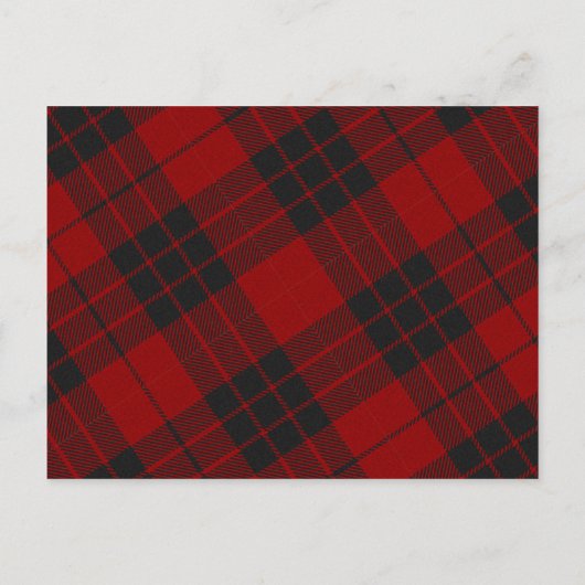 ジョイレッドブラックプレイドタータンチェックフォトハッピーホリデー シーズンポストカード (裏面)