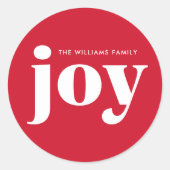 ジョイレッドホリデークリスマスミニマリスト ラウンドシール (正面)