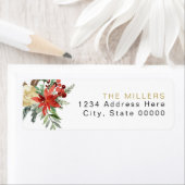 ジョイレッドポインセツィアクリスマスフローラ差出人住所 ラベル (インサイチュ)