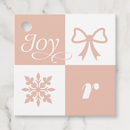 ジョイレトロパタ市松模様にーンクリスマスモノグラム フェイバータグ (正面)