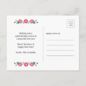 ジョイレトロフローラホリデーリースワンフォトカラフル 案内ポストカード (裏面)