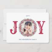 ジョイレトロホリデーフローラリースワンフォトカラフル シーズンカード (正面)