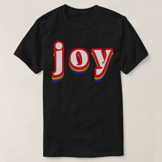 ジョイレトロレインボータイポグラフィ Tシャツ (デザイン正面)