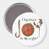 ジョイワードアートキャンディーケンオーナメントとホリー マグネット (正面/裏面)