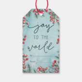 ジョイワールドウォーターカラークリスマスブルーシンプルホリデイ ギフトタグ (裏面)