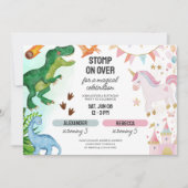 ジョインディオナンスアンドユニコーンボーイガール誕生日 招待状 (正面)