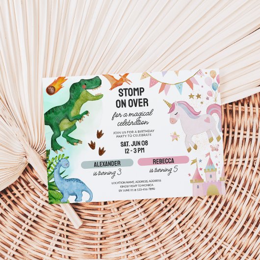 ジョインディオナンスアンドユニコーンボーイガール誕生日 招待状