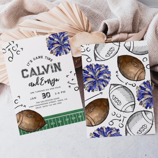 ジョイントサッカー応援誕生日招待状 |共同編集 招待状