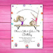 ジョイントシスタズブロンド兄弟姉妹体操誕生日 招待状