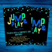 ジョイントトランポリン誕生日招待状兄弟姉妹パーティー 招待状