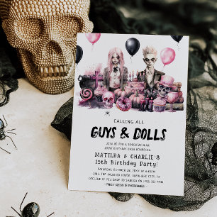 ジョイントハロウィーンスポオクタキュラ誕生日バッシュ 招待状