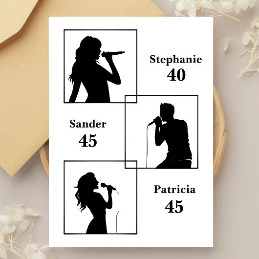 ジョイントバースデートリプルザファン ミニマリストホワイト 招待状