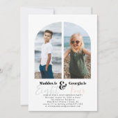 ジョイントパーティー |写真シンプル2誕生日パーティー 招待状 (正面)