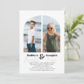 ジョイントパーティー |写真シンプル2誕生日パーティー 招待状 (スタンド正面)