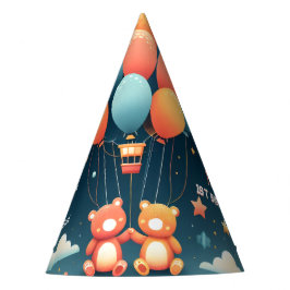 ジョイントベア熱気球ツインズ1st誕生日 パーティーハット