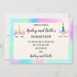 ジョイントユニコーン誕生日サンキューカード サンキューカード