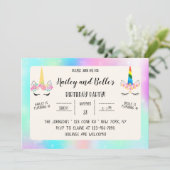 ジョイントユニコーン誕生日招待状 招待状 (スタンド正面)