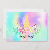 ジョイントユニコーン誕生日招待状 招待状 (裏面)