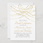 ジョイント二重弦ライトブラック金ゴールド誕生日 招待状 (正面)