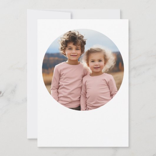 ジョイント兄弟姉妹ポートレートフォトボミニマルホ誕生日 招待状 (裏面)