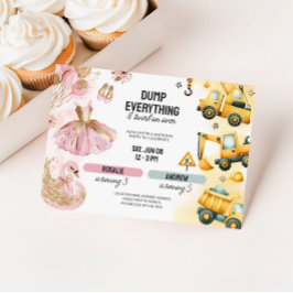 ジョイント建築&バレリーナ兄弟姉妹誕生日 招待状