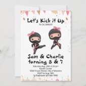 ジョイント忍者シスターズデュアル兄弟姉妹誕生日 招待状