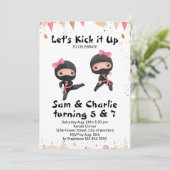 ジョイント忍者シスターズデュアル兄弟姉妹誕生日 招待状 (スタンド正面)