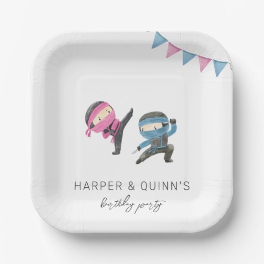 ジョイント忍者パーティー紙プレート ペーパープレート (正面)