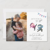 ジョイント忍者誕生日招待状 |兄弟姉妹誕生日 招待状 (正面)