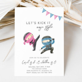 ジョイント忍者誕生日招待状 |兄弟姉妹誕生日 招待状