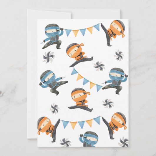 ジョイント忍者誕生日招待状 |兄弟姉妹誕生日 招待状 (裏面)