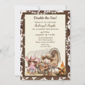 ジョイント誕生日カウボーイウェスタン招待状 招待状 (正面)