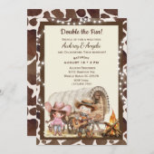 ジョイント誕生日カウボーイウェスタン招待状 招待状 (正面/裏面)