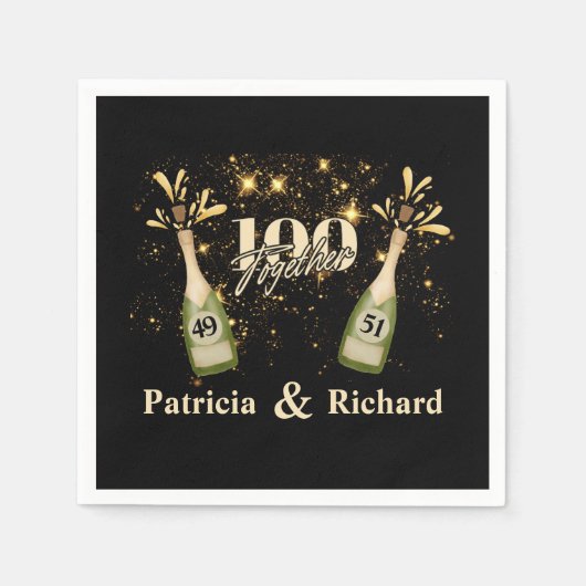 ジョイント誕生日ダブルお祝いダブルおもしろい スタンダードカクテルナプキン (正面)