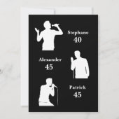 ジョイント誕生日トリプルザおもしろいミニマリストブラック 招待状 (正面)