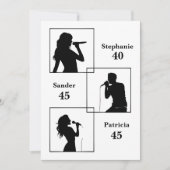 ジョイント誕生日トリプルザおもしろいミニマリストホワイト 招待状 (正面)