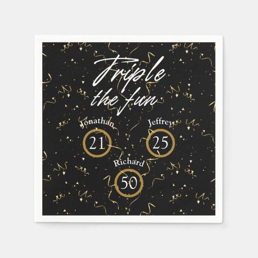 ジョイント誕生日トリプルザおもしろい スタンダードカクテルナプキン (正面)