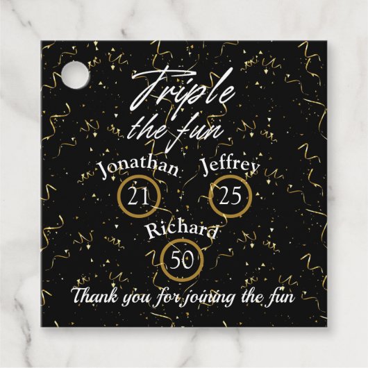 ジョイント誕生日トリプルザおもしろい フェイバータグ (正面)