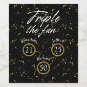 ジョイント誕生日トリプルザおもしろい ワインラベル (シングルラベル)