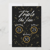 ジョイント誕生日トリプルザおもしろい 招待状 (正面)