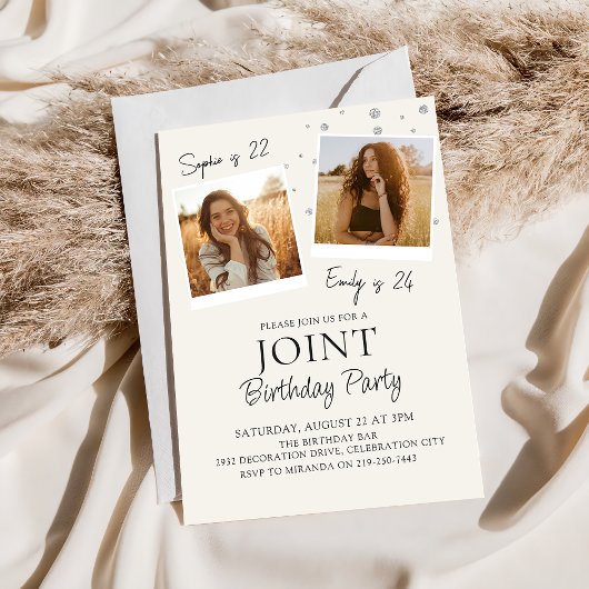 ジョイント誕生日フォト招待状 招待状