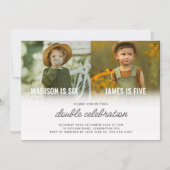 ジョイント誕生日フォト誕生日招待状 招待状 (正面)