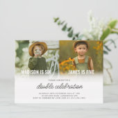 ジョイント誕生日フォト誕生日招待状 招待状 (スタンド正面)