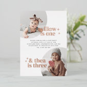 ジョイント誕生日招待状とアーチバラ金ゴールド 箔招待状 (立ち正面)