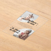 ジョイント誕生日招待状とアーチ アクリル招待状 (レイダウン)