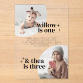 ジョイント誕生日招待状とアーチ アクリル招待状 (正面)