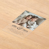 ジョイント誕生日招待状ポートレート アクリル招待状 (レイダウン)