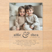 ジョイント誕生日招待状ポートレート アクリル招待状 (正面)