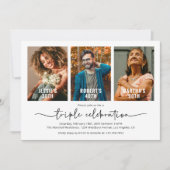 ジョイント誕生日3写真 招待状 (正面)