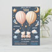 ジョインドメイナーホットエアバルーンツインズ1st Birthday 招待状 (スタンド正面)